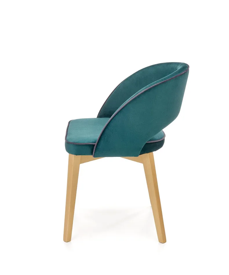 Кухонный стул бархатный HALMAR MARINO Velvet, темно-зеленый MONOLITH 37 / дуб медовый фото №3