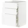IKEA METOD МЕТОД / MAXIMERA МАКСИМЕРА, напольный шкаф с 3 ящиками, белый Энкёпинг / белая имитация дерева, 60x60 см 494.734.27 фото