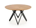 Кухонний стіл HALMAR MOZAMBIK 120x120 см, стільниця - дуб золотий, каркас - чорний фото thumb №9
