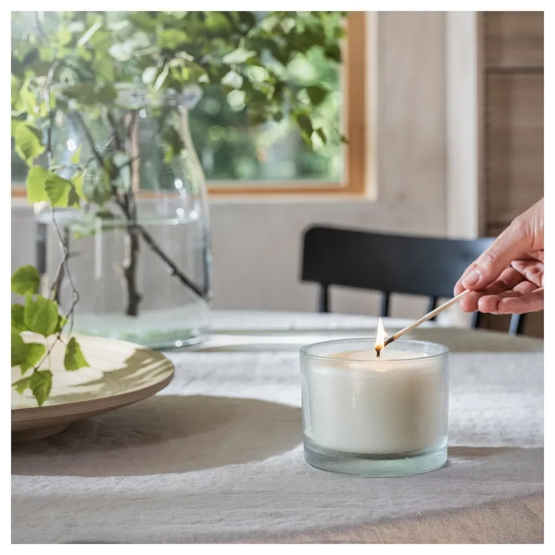 IKEA ADLAD АДЛАД, ароматизована свічка у склянці, скандинавський ліс / білий, 50 Години 405.021.46 фото №2