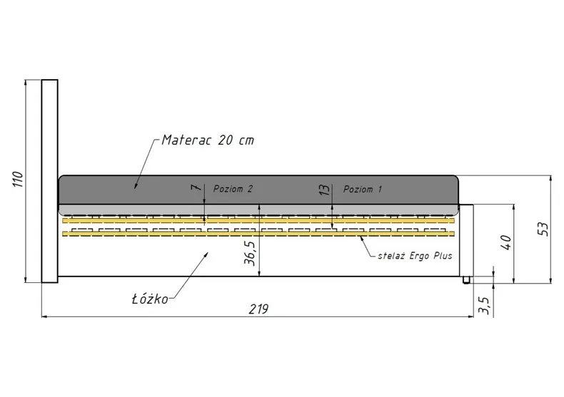 BRW Granda, 140 ліжко, Фантазійний оксамит 314 Бежевий LO-GRANDA-140X200-G3_B2FA63 фото №3