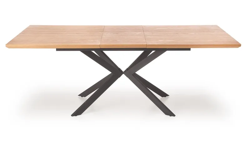 Обеденный стол раскладной HALMAR LEGARTO 160-200x90 см, столешница - натуральный дуб, ножка - черная фото №7