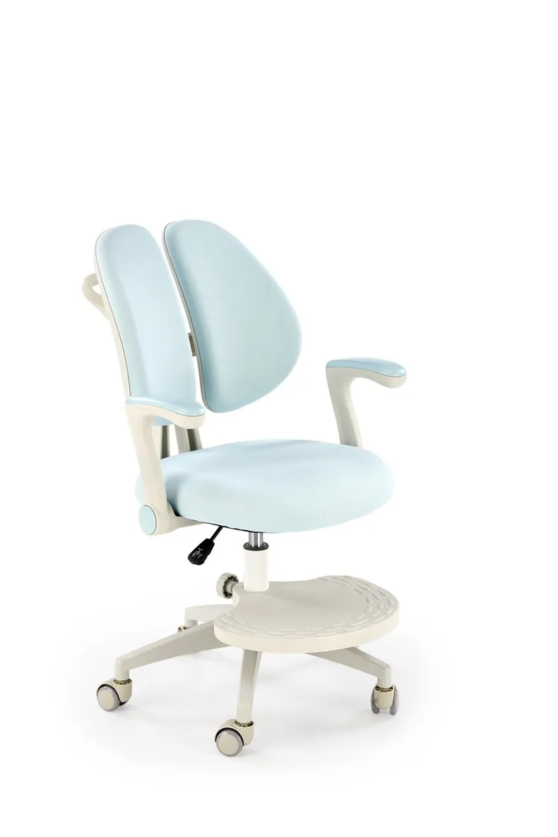 Крісло комп'ютерне офісне обертове HALMAR PANCO, білий / блакитний фото №1