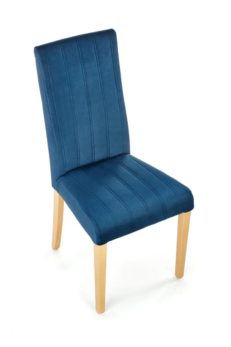 Кухонный стул HALMAR DIEGO 3 стеганые полосы, дуб медовый/темно-синий фото №8