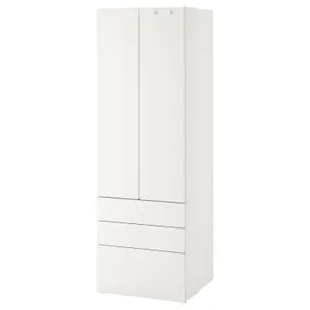 IKEA SMÅSTAD СМОСТАД / PLATSA ПЛАТСА, гардероб, белый с 3 ящиками, 60x57x181 см 894.283.10 фото