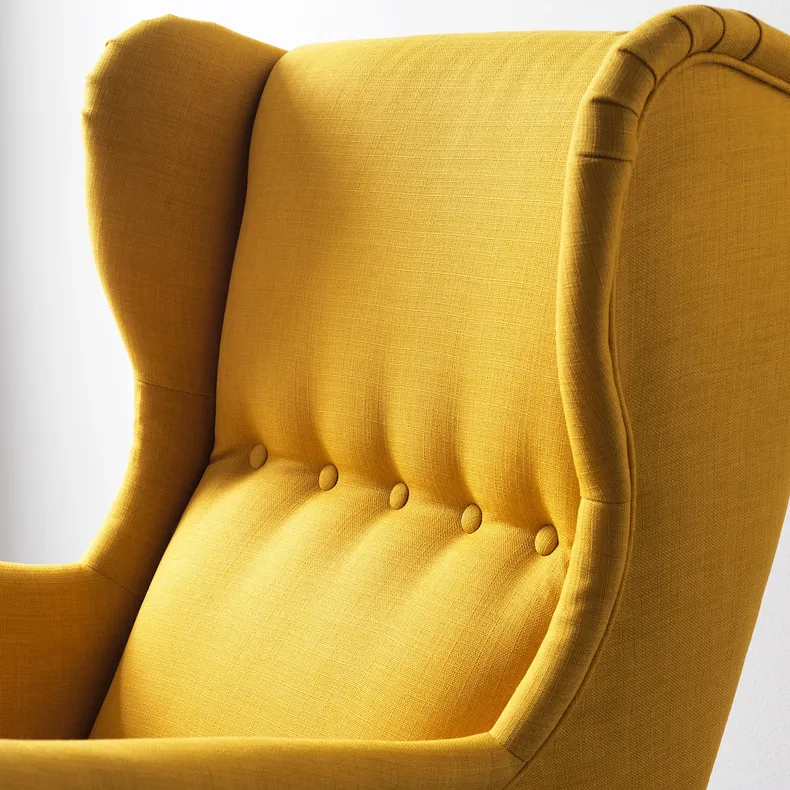 IKEA STRANDMON СТРАНДМОН, крісло та підставка для ніг, СКІФТЕБУ жовтий 594.839.06 фото №3