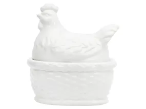 BRW Декоративная керамическая корзина для хранения BRW KURA, керамика / белый 092541 фото