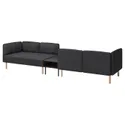 IKEA LILLEHEM ЛИЛЛЕХЕМ, 4-м модульный диван со столиком, Окрашенное темно-серое дерево 895.697.53 фото thumb №1