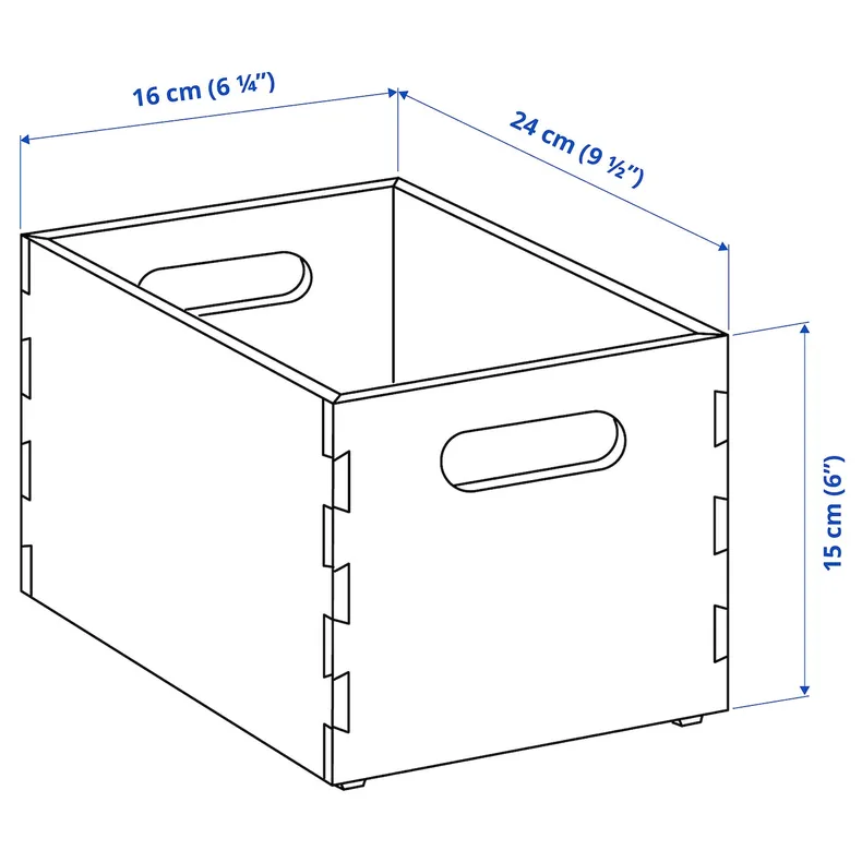 IKEA UPPDATERA УППДАТЕРА, коробка для зберігання, світлий бамбук, 16x24x15 см 405.207.20 фото №6