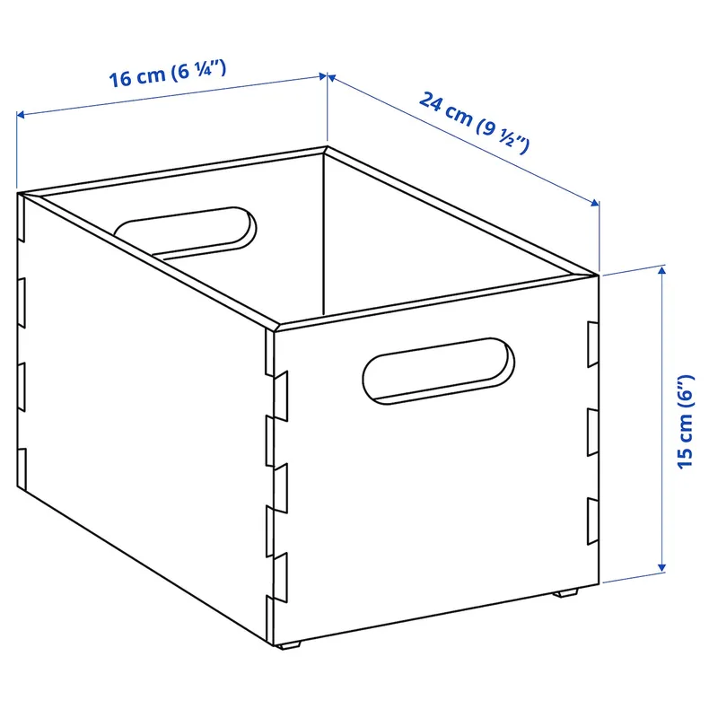 IKEA UPPDATERA УППДАТЕРА, коробка для зберігання, світлий бамбук, 16x24x15 см фото №6