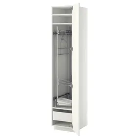 IKEA METOD МЕТОД / MAXIMERA МАКСИМЕРА, высокий шкаф с отд д / акс д / уборки, белый / Рингхульт белый, 40x60x200 см 293.665.36 фото