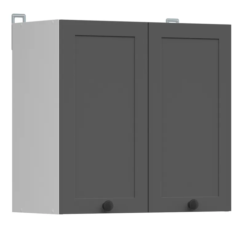 BRW Двухдверный кухонный шкаф Junona Line 60 см графит, белый/графит G2D/60/57-BI/GF фото №2