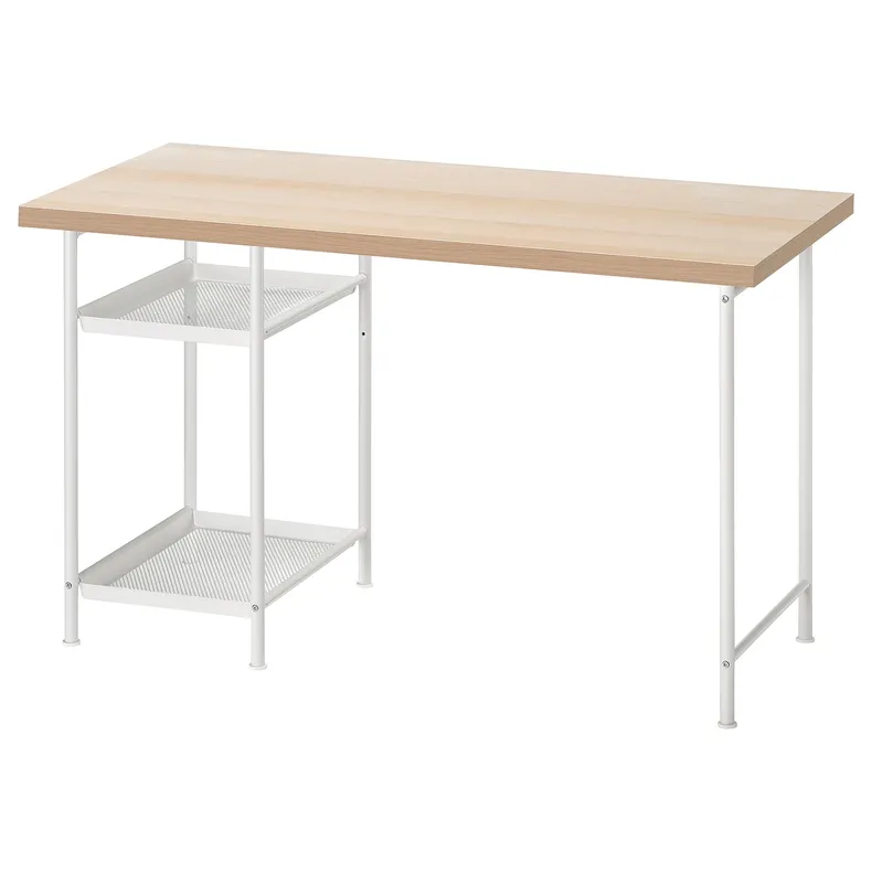 IKEA LAGKAPTEN ЛАГКАПТЕН / SPÄND СПЭНД, письменный стол, Дуб, окрашенный в белый/белый цвет, 120x60 см 595.636.15 фото №1