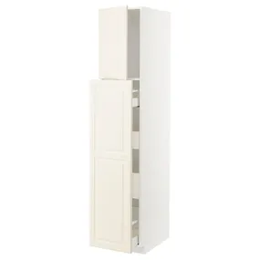 IKEA METOD МЕТОД / MAXIMERA МАКСИМЕРА, высокий шкаф / выдвижн секция / 1дв / 4ящ, белый / бодбинские сливки, 40x60x200 см 894.641.19 фото