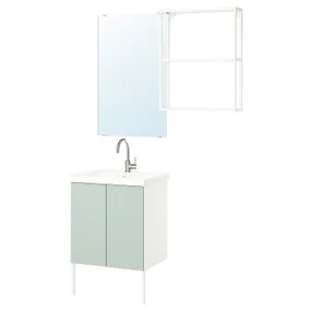 IKEA ENHET ЭНХЕТ, ванная, белый/бледный серо-зеленый, 64x43x87 см 795.470.64 фото