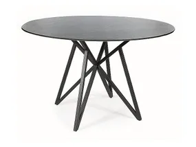 Стол обеденный SIGNAL MURANO, серый / черный матовый, 120x120 фото