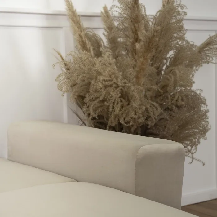 Кутовий диван лівий, оксамитовий MEBEL ELITE MATEO Velvet, 248 см, бежевий фото №6