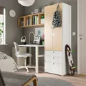 IKEA SMÅSTAD СМОСТАД, PLATSA ПЛАТСА, гардероб, белый, бирюзовый с 3 выдвижными ящиками, 60x42x181 см фото thumb №3