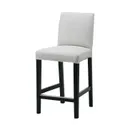 IKEA BERGMUND БЕРГМУНД, барний стілець зі спинкою, чорний / або світло-сірий, 62 см 893.881.73 фото thumb №1