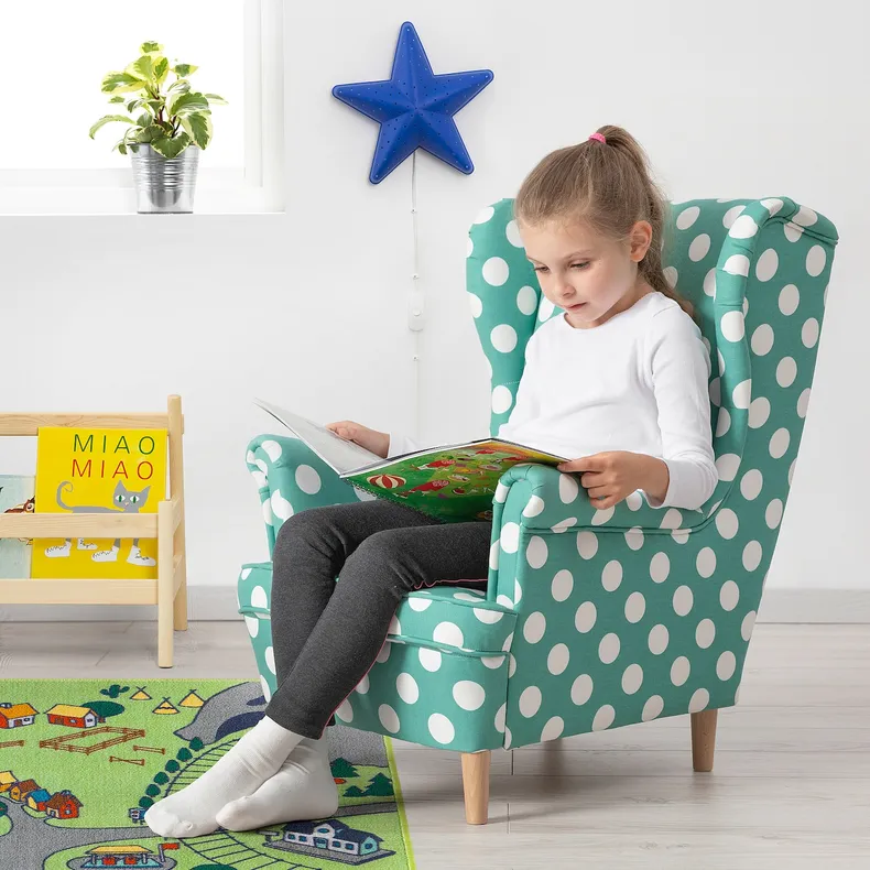IKEA STRANDMON СТРАНДМОН, дитяче крісло, Бірюза Еббеторп 104.800.61 фото №2