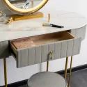 Туалетный столик с пуфом MEBEL ELITE ASHLEY, серый / золотой фото thumb №4