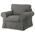 IKEA EKTORP ЕКТОРП, чохол для крісла, ХАКЕБУ темно-сірий 005.841.58 фото thumb №2