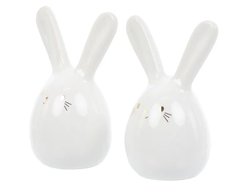 BRW Набор солонок (2 шт) BRW Кролики, керамика, белый 092530 фото №3