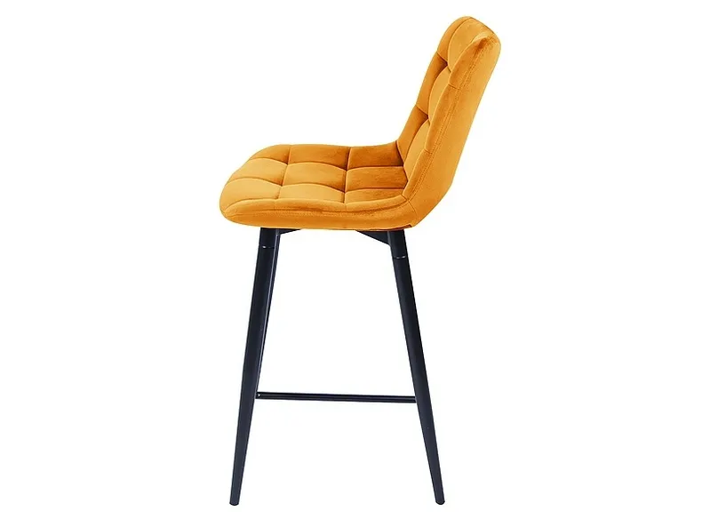 Барный стул бархатный, хокер SIGNAL CHIC H-2 Velvet, Bluvel 78 - зеленый фото №7