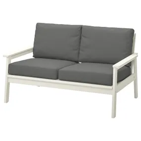 IKEA BONDHOLMEN БОНДХОЛЬМЕН, 2-місний диван, вуличний, білий/бежевий/Фрессон/Дувхольмен темно-сірий 895.497.55 фото