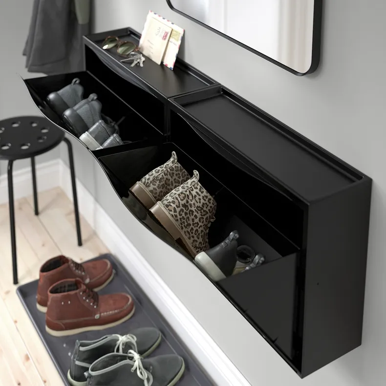 IKEA TRONES ТРОНС, шафа для взуття, чорний, 52x18x39 см 803.973.13 фото №6