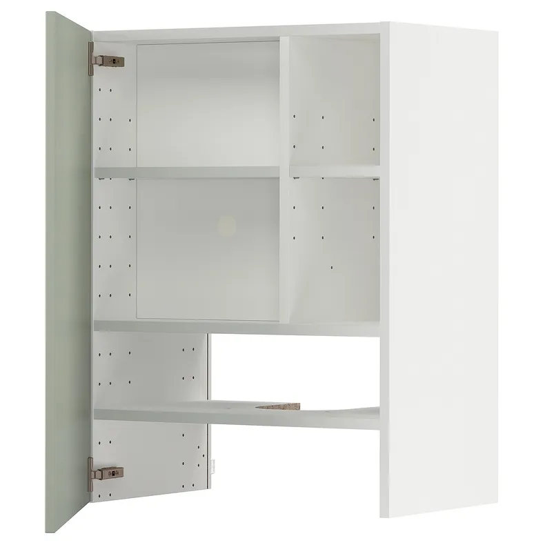 IKEA METOD МЕТОД, настінн шаф д / витяжки з полиц / дверц, білий / Стенсунд світло-зелений, 60x80 см 795.044.70 фото №1