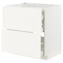 IKEA METOD МЕТОД / MAXIMERA МАКСИМЕРА, шкаф д / варочной панели / 2фасада / 3ящ, белый / Вальстена белый, 80x60 см 495.072.05 фото thumb №1