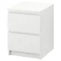 IKEA MALM МАЛЬМ, комод с 2 ящиками, белый, 40x55 см 802.145.49 фото