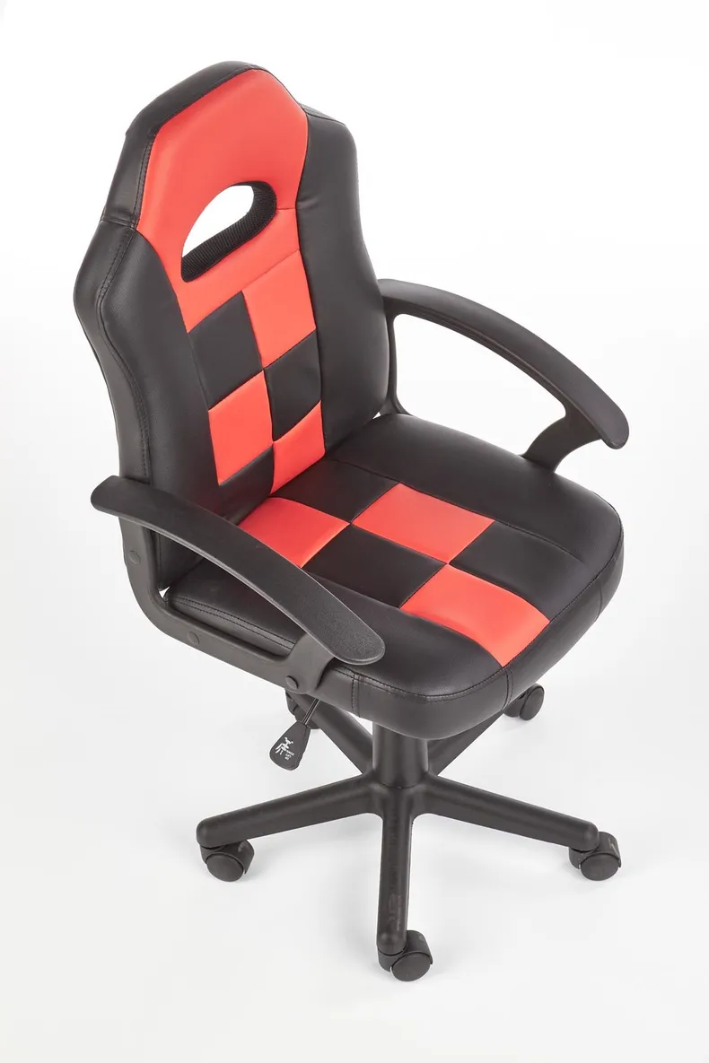 Кресло компьютерное офисное вращающееся HALMAR STORM черный/красный, экокожа фото №2