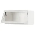 IKEA METOD МЕТОД, шафа навісна, горизонт,зі скл дверц, білий / ХЕЙСТА біле прозоре скло, 80x40 см 194.905.84 фото thumb №1