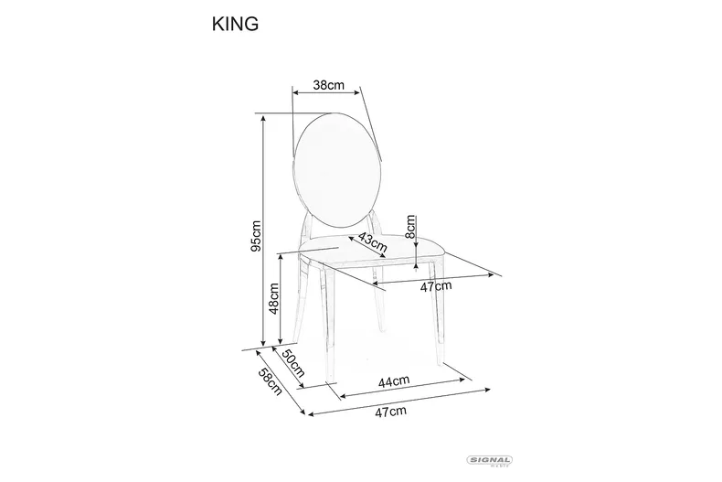 Кресло бархатное SIGNAL KING VELVET BLUVEL 19 - черный / золотой каркас фото №2