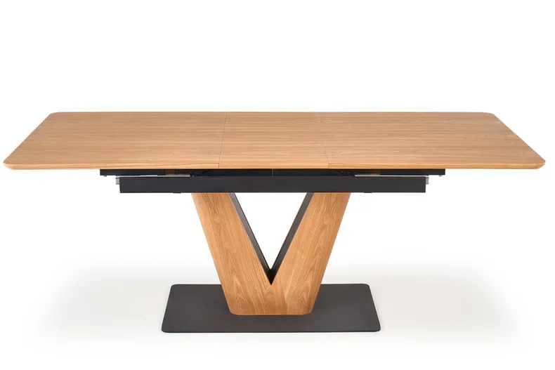 Обідній стіл розкладний HALMAR UMBERTO 160-200x90 см, стільниця - натуральний дуб, ніжка - натуральний дуб/чорний фото №8