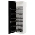 IKEA METOD МЕТОД, высокий шкаф с выдвижным модулем, белый / Лерхиттан с черными пятнами, 60x60x220 см 594.720.07 фото thumb №1