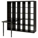 IKEA KALLAX КАЛЛАКС / LINNMON ЛИННМОН, стол, комбинация, черный/черно-коричневый, 182x139x182 см 994.816.94 фото thumb №1