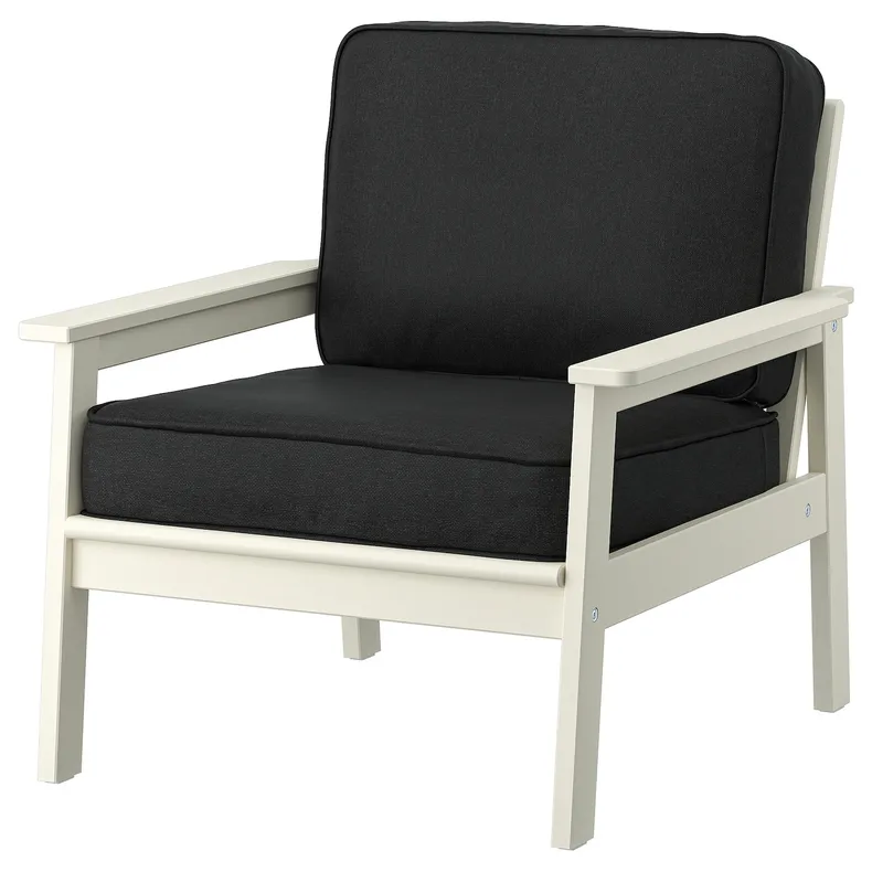 IKEA BONDHOLMEN БОНДХОЛЬМЕН, садовое кресло, белый / бежевый / ярпонский / духольменский антрацит 795.453.76 фото №1
