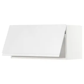 IKEA METOD МЕТОД, навесной горизонтальный шкаф, белый / Воксторп глянцевый / белый, 80x40 см 993.944.75 фото
