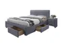 Двуспальная кровать HALMAR С ящиками Modena 3 160x200 см серая фото