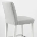IKEA BERGMUND БЕРГМУНД, барний стілець зі спинкою, білий / Orrsta світло-сірий, 62 см 393.882.03 фото thumb №3