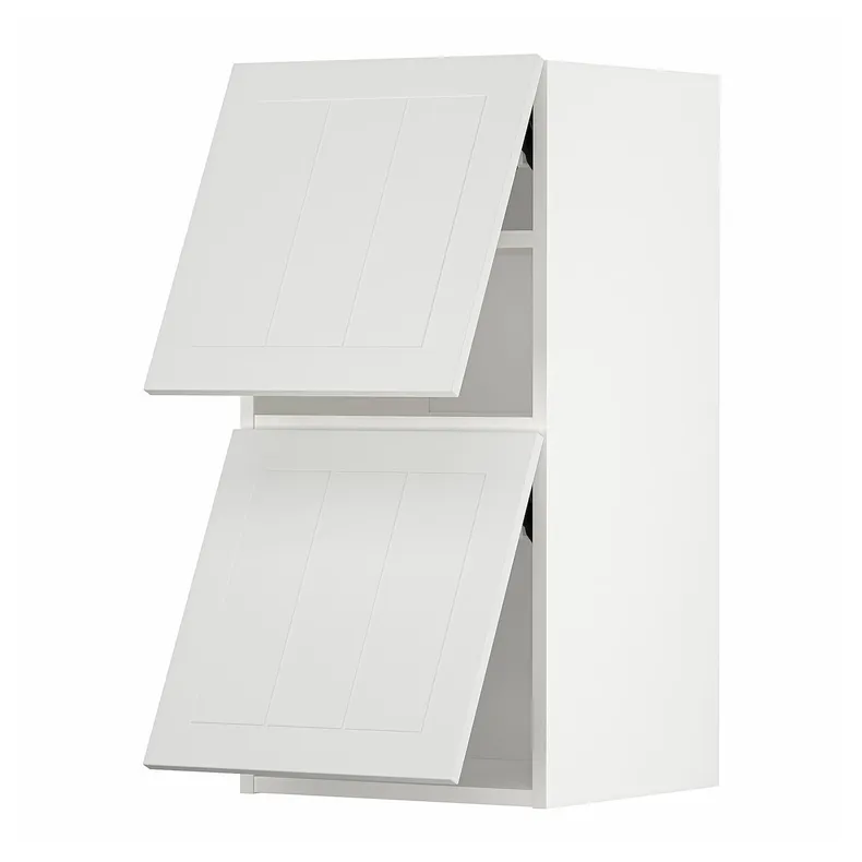 IKEA METOD МЕТОД, настінна шафа, горизонт, 2 дверцят, білий / стенсундський білий, 40x80 см 594.092.14 фото №1
