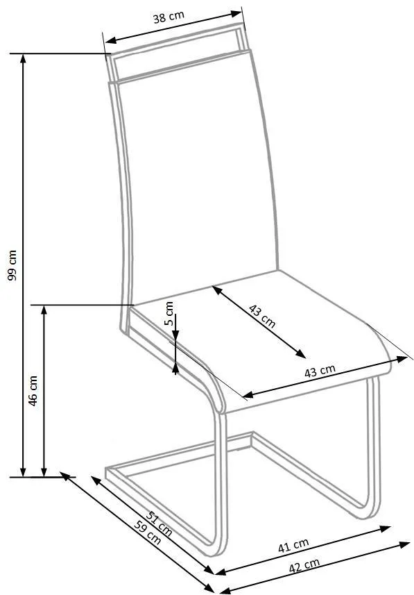 Кухонний стілець HALMAR K250 білий, хром фото №3