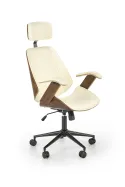 Кресло компьютерное офисное вращающееся HALMAR IGNAZIO, ореховый кремовый, экокожа фото thumb №1