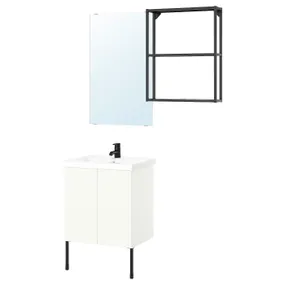 IKEA ENHET ЕНХЕТ, ванна, антрацит/білий, 64x43x87 см 395.476.74 фото