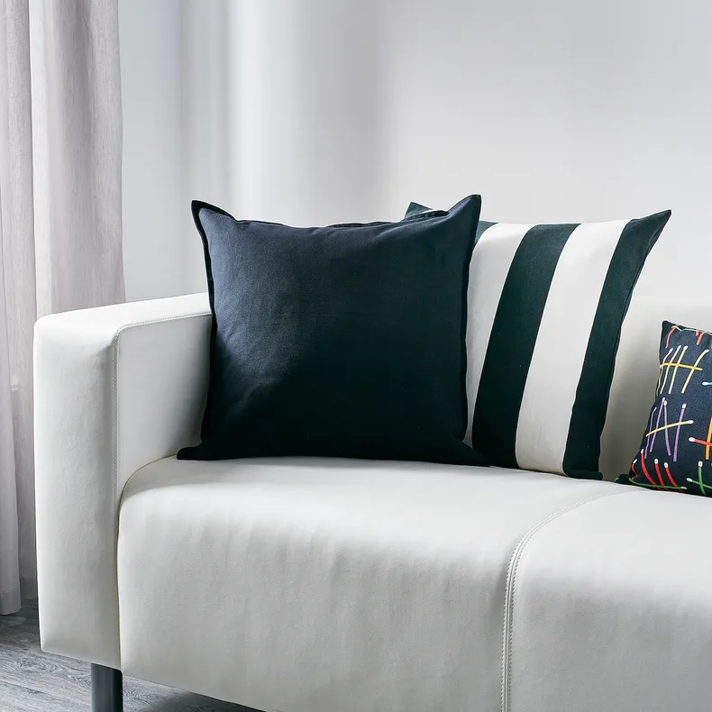 IKEA GURLI ГУРЛИ, чехол на подушку, черный, 50x50 см 802.811.38 фото №5
