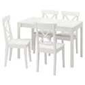IKEA EKEDALEN ЕКЕДАЛЕН / INGOLF ІНГОЛЬФ, стіл+4 стільці, білий / білий, 80 / 120 см 694.829.68 фото thumb №1