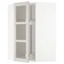 IKEA METOD МЕТОД, кутова настін шафа / об сек / скл двер, білий / світло-сірий Lerhyttan, 68x100 см 892.744.83 фото